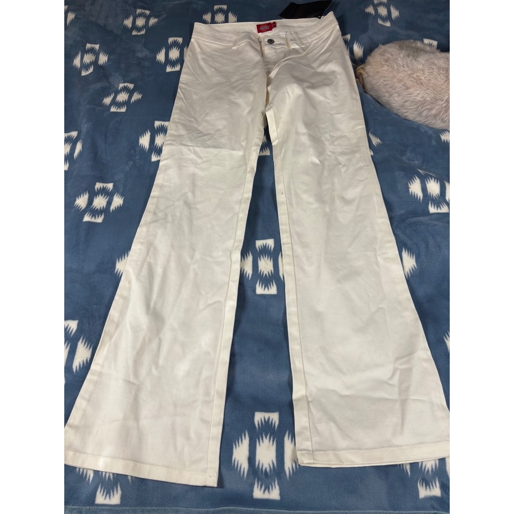 Dickies Girl The Worker N882 White Mid Rise Boot Cut Pants Size 9 NWT